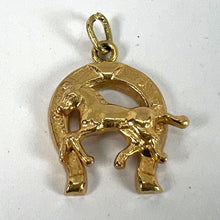 Load image into Gallery viewer, Italian 18K Yellow Gold Lucky Horseshoe Horse Charm Pendant