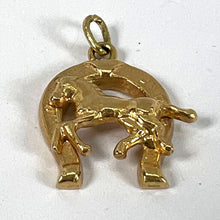 Load image into Gallery viewer, Italian 18K Yellow Gold Lucky Horseshoe Horse Charm Pendant