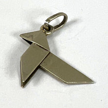 Load image into Gallery viewer, French 18K White Gold Origami Bird Charm Pendant