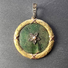 Load image into Gallery viewer, Lucky Star Shagreen 18 Karat Yellow Gold Pearl Diamond Charm Pendant
