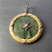 Load image into Gallery viewer, Lucky Star Shagreen 18 Karat Yellow Gold Pearl Diamond Charm Pendant