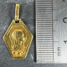 Load image into Gallery viewer, French Art Deco Virgin Mary 18K Yellow Gold Religious Charm Medal Pendant