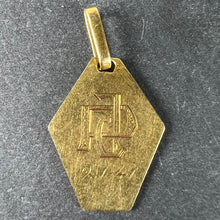Load image into Gallery viewer, French Art Deco Virgin Mary 18K Yellow Gold Religious Charm Medal Pendant