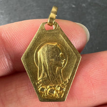 Load image into Gallery viewer, French Art Deco Virgin Mary 18K Yellow Gold Religious Charm Medal Pendant