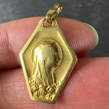 Load image into Gallery viewer, French Art Deco Virgin Mary 18K Yellow Gold Religious Charm Medal Pendant