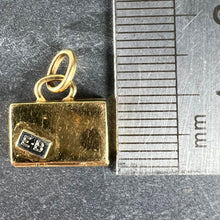 Load image into Gallery viewer, Vintage Weekend Suitcase Love Heart 18K Yellow Gold Ruby Charm Pendant