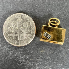 Load image into Gallery viewer, Vintage Weekend Suitcase Love Heart 18K Yellow Gold Ruby Charm Pendant