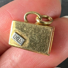 Load image into Gallery viewer, Vintage Weekend Suitcase Love Heart 18K Yellow Gold Ruby Charm Pendant