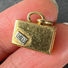 Load image into Gallery viewer, Vintage Weekend Suitcase Love Heart 18K Yellow Gold Ruby Charm Pendant