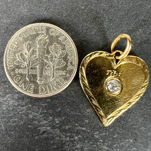Load image into Gallery viewer, French Love My Heart Is Yours 18K Yellow Gold Diamond Pendant Charm