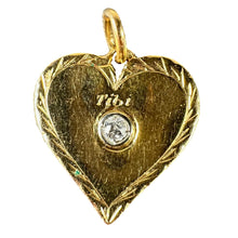 Load image into Gallery viewer, French Love My Heart Is Yours 18K Yellow Gold Diamond Pendant Charm