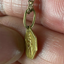 Load image into Gallery viewer, Small Vintage French St Christopher 18K Yellow Gold Charm Pendant with Key Chain