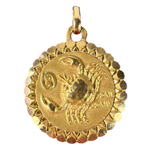 Load image into Gallery viewer, French Perroud Large Cancer Zodiac Starsign 18K Yellow Gold Charm Pendant