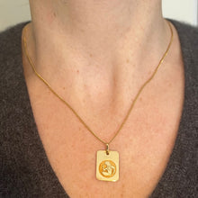 Load image into Gallery viewer, French Virgo Starsign Zodiac 18K Yellow Gold Charm Medal Pendant