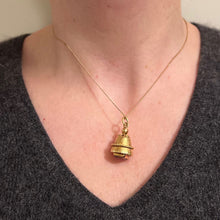 Load image into Gallery viewer, Vintage 18 Karat Yellow Gold Amethyst Barrel Charm Pendant