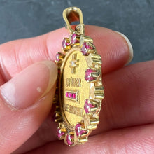 Load image into Gallery viewer, Vintage French Augis Plus Qu’Hier Heart Halo 18K Yellow Gold Love Medal Pendant