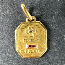 Load image into Gallery viewer, Augis Plus Qu’Hier 18K Yellow Gold Ruby Diamond Love Pendant Charm