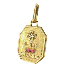 Load image into Gallery viewer, Augis Plus Qu’Hier 18K Yellow Gold Ruby Diamond Love Pendant Charm