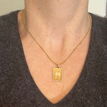 Load image into Gallery viewer, French Gemini Starsign Zodiac 18K Yellow Gold Charm Medal Pendant
