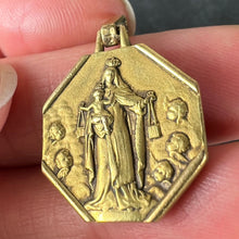 Load image into Gallery viewer, French Sacred Heart Madonna Child Rolled 18K Yellow Gold Filled Charm Pendant
