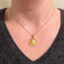 Load image into Gallery viewer, French Perriat Virgin Mary 18K Yellow Gold Pendant Charm