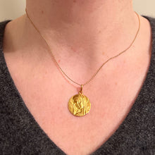 Load image into Gallery viewer, French Virgin Mary 18K Yellow Gold Pendant Charm
