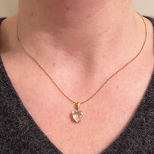 Load image into Gallery viewer, Vintage French 18K Yellow Gold Blue Aquamarine Heart-Shaped Pendant
