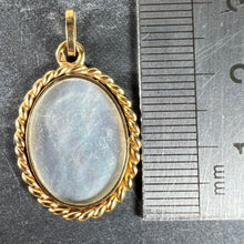 Load image into Gallery viewer, French Oval Mother of Pearl Twisted Wire Frame 18K Yellow Gold Charm Pendant