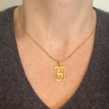 Load image into Gallery viewer, French Capricorn Starsign Zodiac 18K Yellow Gold Charm Medal Pendant