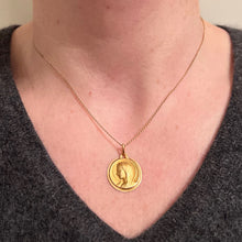 Load image into Gallery viewer, French Virgin Mary 18K Yellow Gold Medal Pendant
