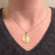 Load image into Gallery viewer, French Dropsy Virgin Mary 18K Yellow Gold Medal Pendant