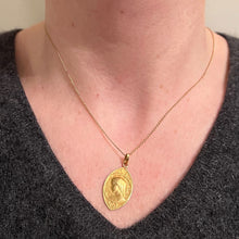 Load image into Gallery viewer, French Dropsy Virgin Mary 18K Yellow Gold Charm Pendant