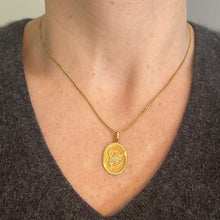 Load image into Gallery viewer, French Taurus Starsign Zodiac 18K Yellow Gold Charm Medal Pendant