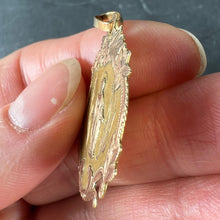 Load image into Gallery viewer, Antique French Virgin Mary Floral 18K Yellow Rose Gold Religious Pendant Medal