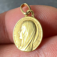 Load image into Gallery viewer, Small Vintage French Mazzoni Virgin Mary 18K Yellow Gold Religious Charm Pendant