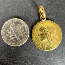Load image into Gallery viewer, Antique French Emile Monier Virgin Mary 18K Yellow Gold Pendant Charm Medal