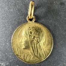 Load image into Gallery viewer, Antique French Emile Monier Virgin Mary 18K Yellow Gold Pendant Charm Medal