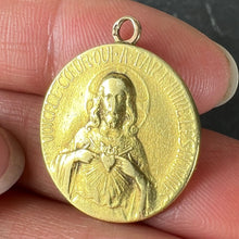 Load image into Gallery viewer, French Sacred Heart Madonna and Child 18K Yellow Gold Religious Medal Pendant