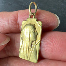 Load image into Gallery viewer, French Art Deco Virgin Mary 18K Yellow Gold Religious Charm Medal Pendant