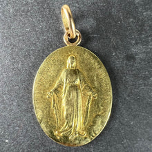 Load image into Gallery viewer, French Virgin Mary Miraculous Medal 18K Yellow Gold Charm Medal Pendant