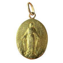 Load image into Gallery viewer, French Virgin Mary Miraculous Medal 18K Yellow Gold Charm Medal Pendant