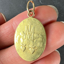 Load image into Gallery viewer, French Virgin Mary Miraculous Medal 18K Yellow Gold Charm Medal Pendant