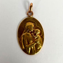 Load image into Gallery viewer, French Dropsy Madonna and Child 18K Yellow Gold Medal Pendant