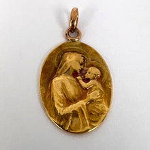 Load image into Gallery viewer, French Dropsy Madonna and Child 18K Yellow Gold Medal Pendant