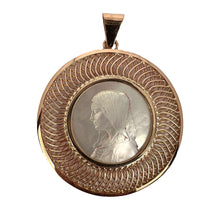 Load image into Gallery viewer, French 18K Rose Gold Mother-of-Pearl Virgin Mary Medal Pendant