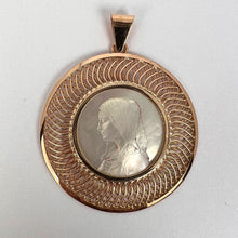 Load image into Gallery viewer, French 18K Rose Gold Mother-of-Pearl Virgin Mary Medal Pendant