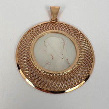 Load image into Gallery viewer, French 18K Rose Gold Mother-of-Pearl Virgin Mary Medal Pendant