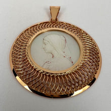 Load image into Gallery viewer, French 18K Rose Gold Mother-of-Pearl Virgin Mary Medal Pendant