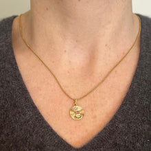 Load image into Gallery viewer, Augis Plus Qu’Hier 18K Yellow White Gold Enamel Lab Created Ruby Love Pendant