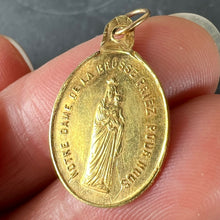 Load image into Gallery viewer, French Notre Dame de la Brosse Bains 18 Karat Yellow Gold Charm Medal Pendant